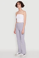 Womens High Waisted Flared Yoga Pants, Grey, Size L