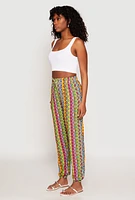 Womens Boho Border Print Joggers,