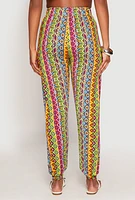 Womens Boho Border Print Joggers,