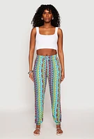 Womens Boho Border Print Joggers,