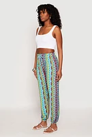 Womens Boho Border Print Joggers,