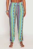 Womens Boho Border Print Joggers,