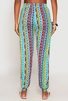 Womens Boho Border Print Joggers,