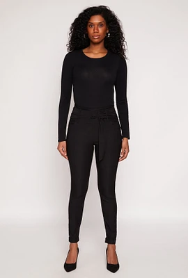 Womens Belted Front Dress Pants,