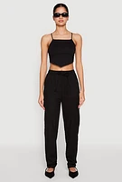 Womens Linen Cargo Pants,
