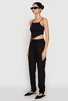 Womens Linen Cargo Pants,