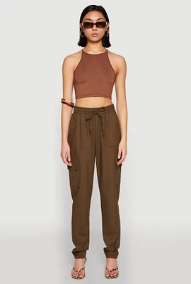 Womens Linen Cargo Pants,