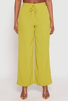 Womens Faux Drawstring Dress Pants,