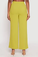 Womens Faux Drawstring Dress Pants,