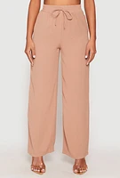 Womens Faux Drawstring Dress Pants,