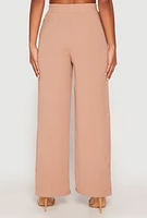 Womens Faux Drawstring Dress Pants,