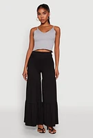 Womens High Waisted Tiered Palazzo Pants,