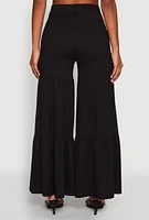 Womens High Waisted Tiered Palazzo Pants,