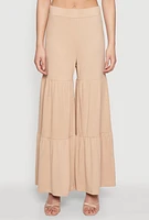 Womens High Waisted Tiered Palazzo Pants,