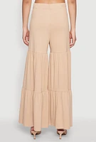 Womens High Waisted Tiered Palazzo Pants,