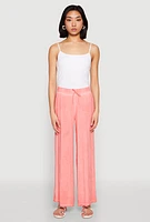 Womens Mineral Wash Palazzo Pants, Pink, Size M