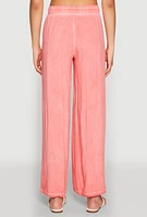 Womens Mineral Wash Palazzo Pants, Pink, Size M