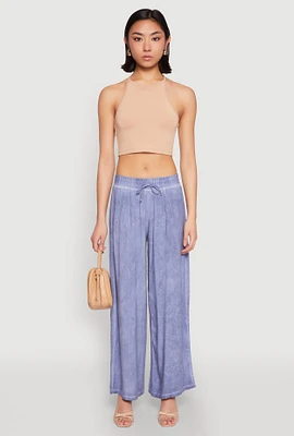 Womens Mineral Wash Palazzo Pants,