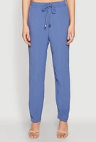 Womens Airy Drawstring Waist Pintuck Pants,
