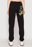 Womens Parental Advisory Explicit Content Sweatpants, Black, Size S