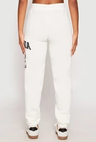 Womens California Graphic Drawstring Sweatpants, White, Size L