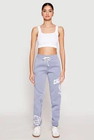 Womens California Graphic Drawstring Sweatpants, Blue, Size M