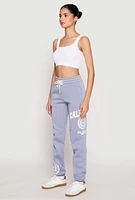 Womens California Graphic Drawstring Sweatpants, Blue, Size M