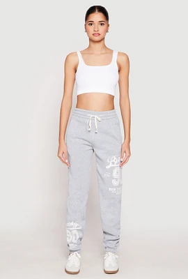 Womens Brooklyn New York City Sweatpants, Grey, Size S