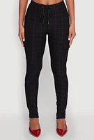 Womens Body Contour Drawstring Waist Dress Pants, Black, Size S