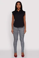 Womens Body Contour Houndstooth Print Dress Pants, Multi, Size XL