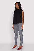 Womens Body Contour Houndstooth Print Dress Pants, Multi, Size M
