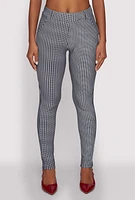 Womens Body Contour Houndstooth Print Dress Pants, Multi, Size XL