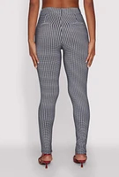 Womens Body Contour Houndstooth Print Dress Pants, Multi, Size XL