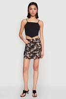 Womens Camouflage Cargo Skirt, Multi, Size S
