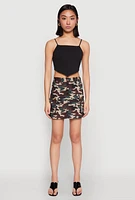 Womens Camouflage Cargo Skirt, Multi, Size S
