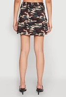 Womens Camouflage Cargo Skirt, Multi, Size S