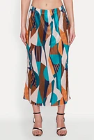 Womens Plisse Patterned Skirt, Multi, Size S