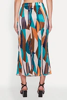 Womens Plisse Patterned Skirt, Multi, Size S