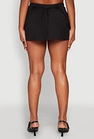 Womens Scuba Pleated Skort, Black, Size L