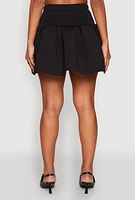 Womens Scuba Drop Waist Pleated Skirt, Black,