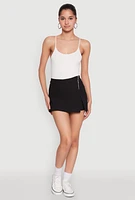 Womens Side Zip High Waisted Skort, Black, Size S