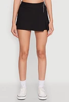 Womens Side Zip High Waisted Skort, Black, Size S