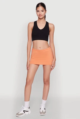 Womens Chic High Waisted Lined Pencil Skirt, Orange,