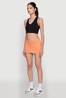 Womens Chic High Waisted Lined Pencil Skirt, Orange,