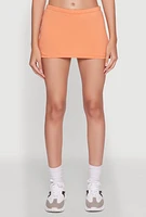 Womens Chic High Waisted Lined Pencil Skirt, Orange,