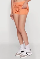 Womens Chic High Waisted Lined Pencil Skirt, Orange,