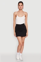 Womens High Waisted Cargo Skirt, Black, Size XL