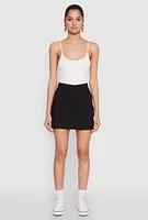 Womens High Waisted Cargo Skirt, Black, Size XL