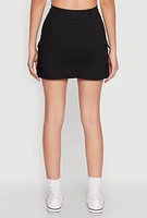 Womens High Waisted Cargo Skirt, Black, Size XL