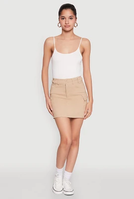 Womens High Waisted Cargo Skirt,